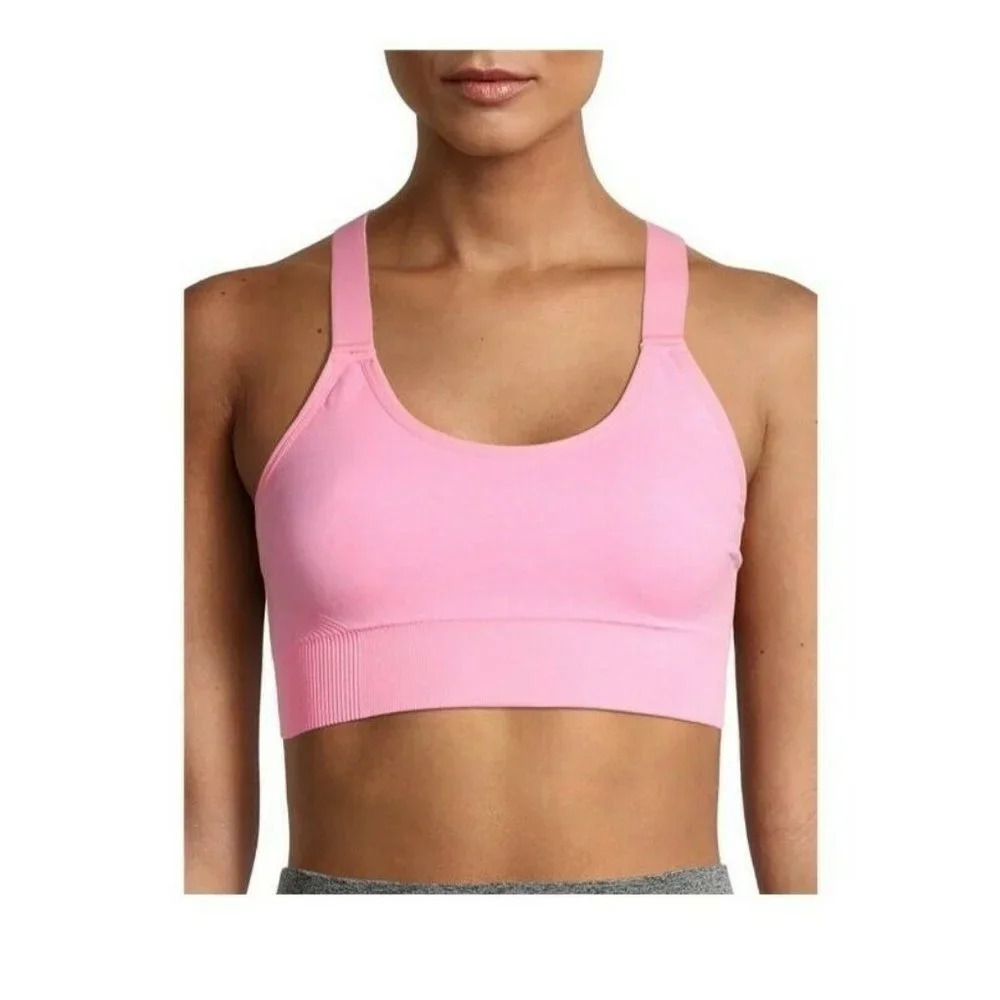 Avia Size Small Womens Keyhole Sports Bra Pullover Pink New